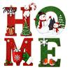 Holiday Atmosphere Home Accents 4Pcs/Set Rustic HOME Sign, Christmas Wooden Wall Decor 2D Flat Decorative Seasonal Signs for Door Snowflake