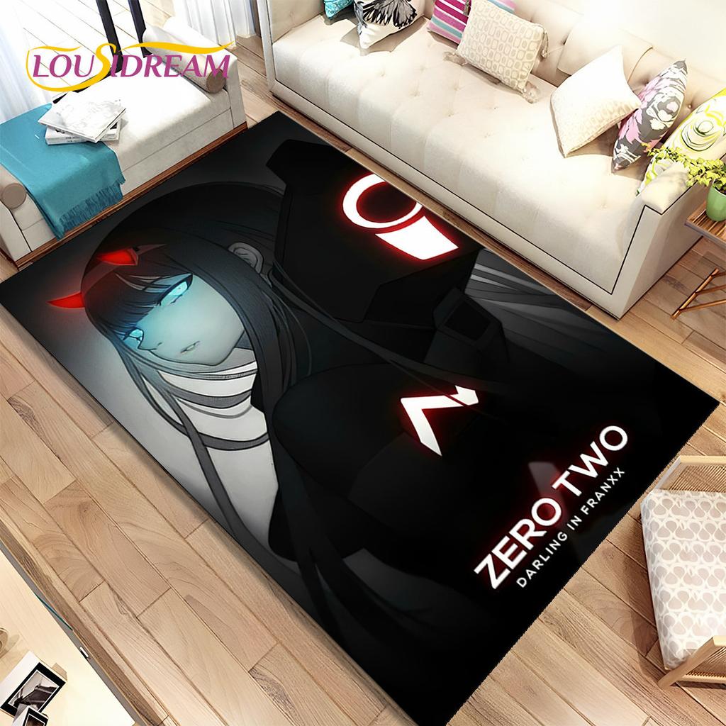 Anime Zero Two DARLING In The FRANXX Area Rug,Carpet Rug for Living Room Bedroom Sofa Doormat Decoration, Kid Non-slip Floor Mat
