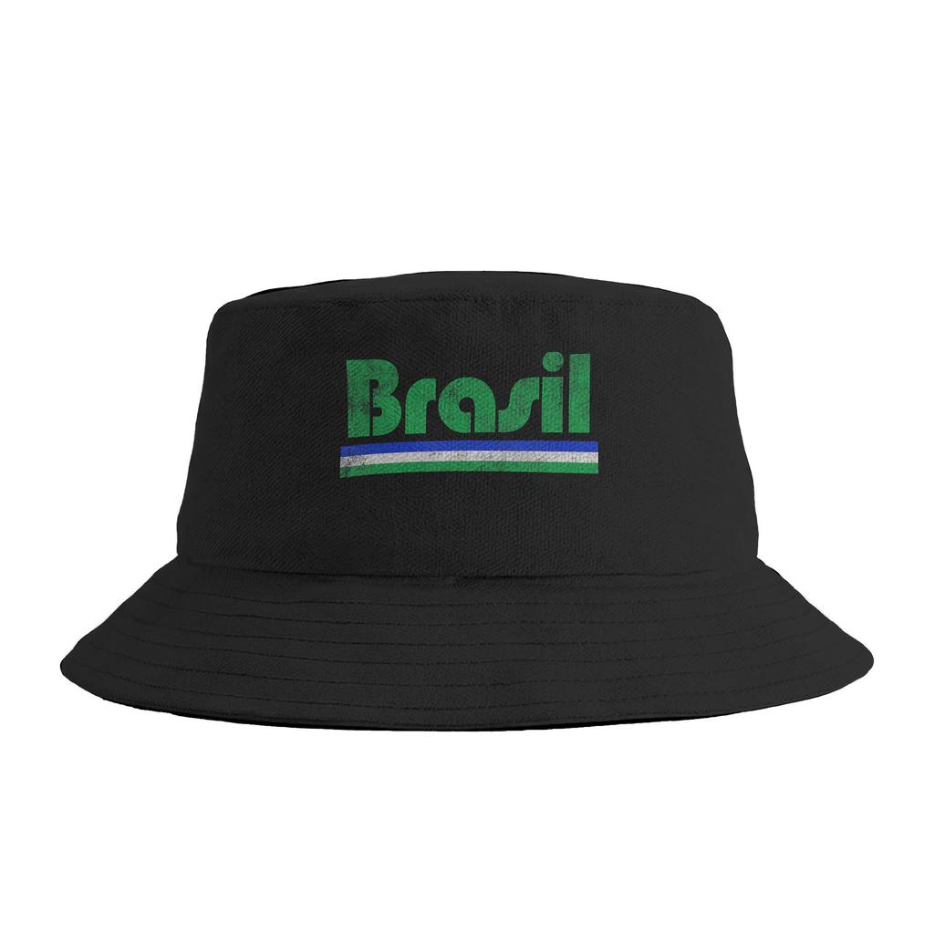 Brazil Brazilian Flag Brasil Graphic Bucket Hat Hip Hop FisherUnisex Caps Breathable Fishing Sun Hats For Couple Funny Design Cap