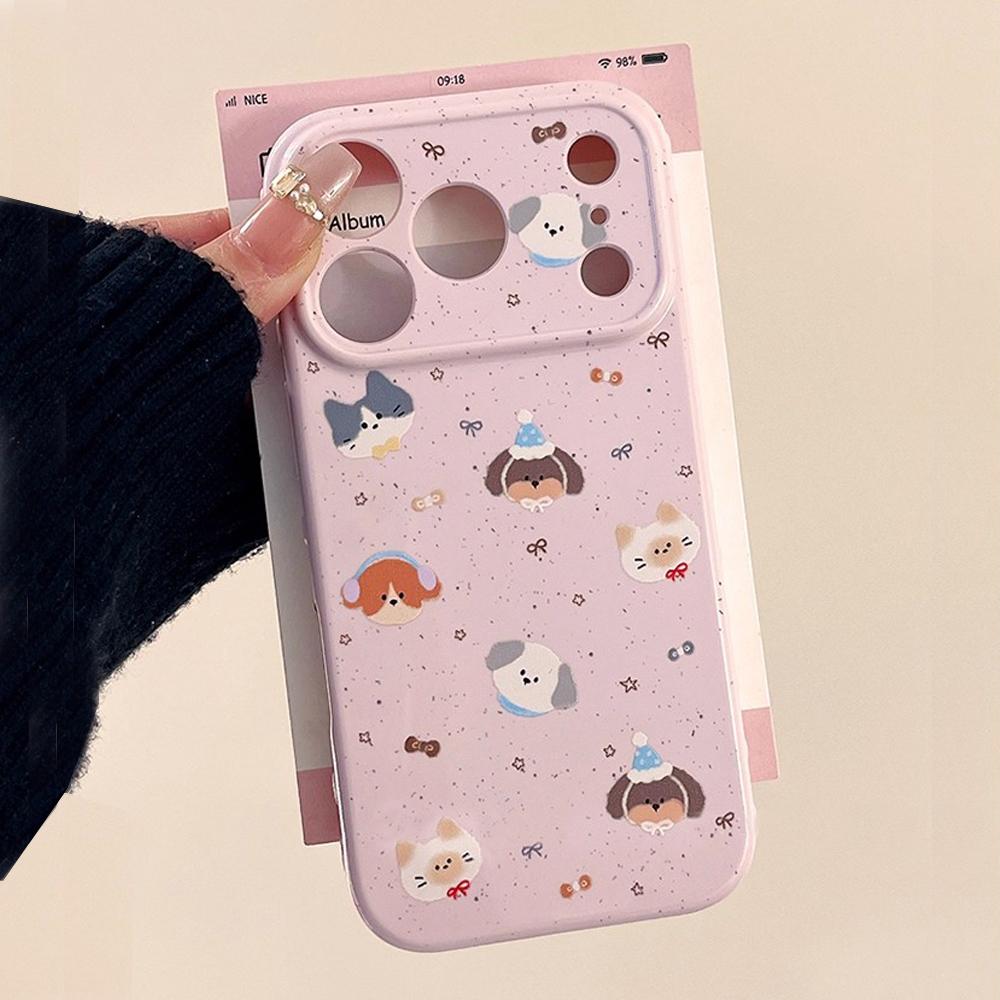 Cute Cartoon Puppy Animal Case for iphone 17promax Shockproof Soft Case for iPhone 17pro 16 15 14 13 Pro Max Protector Cover