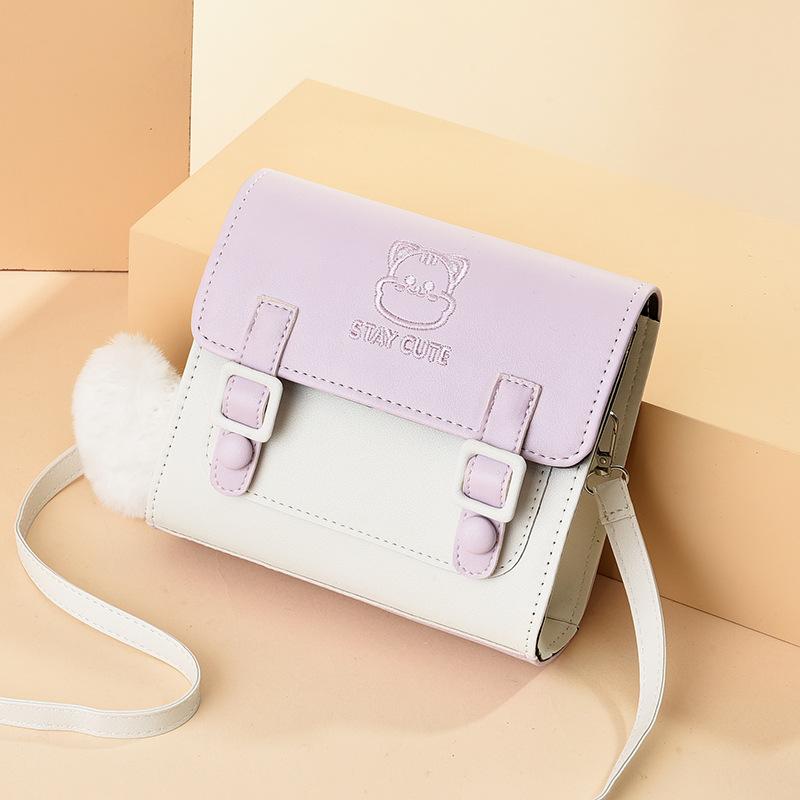 Bags for Women 2025 Spring and Summer New Student Bags Love Bear Shoulder Messenger Bags Fashionable and Versatile Trendy Small Square Bags