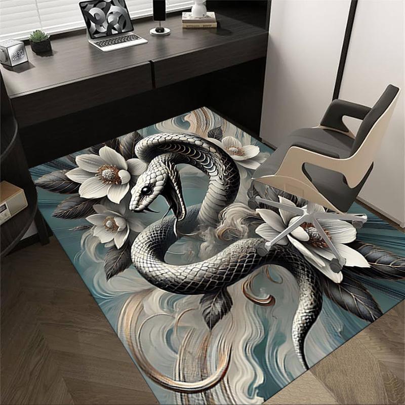 

1PC Snake Flowers Anti-slip carpet, suitable for Office, bedroomand playrooms. It can also be used as a sofa footrest cover-W83 60cm by 90cm