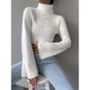 Suéter Crop de Manga Larga Ajustado con Cuello Alto para Mujer