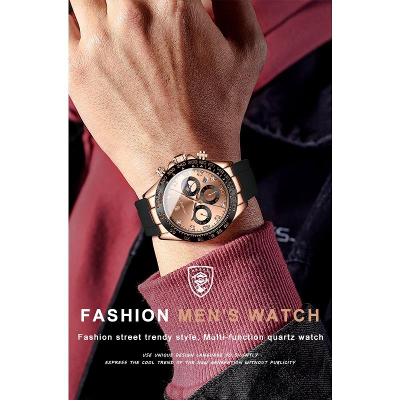 POEDAGAR Luxury Casual Top Brand Watch Business Sport Chronograph Date Luminous Waterproof Silicone Strap Watch Male reloj