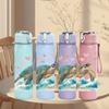 1PC Sea Turtle Heart Love Art Print 750ml Color Plastic Sports Water Bottle Leakproof Flip Straw Lid Suitable for Sports Office Home Use