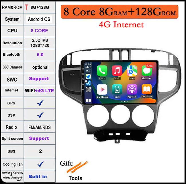 9 Inch DSP Head Unit For Hyundai Matrix 2001-2010 Android 14 4G Car Radio Stereo Multimedia GPS Navi Carplay Autoradio Video