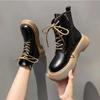 Martin Boots Women's 0000 New Spring and Autumn Explosion British Style Thick-soled Thin Short Boots Black Boots Versatile Leather Boots