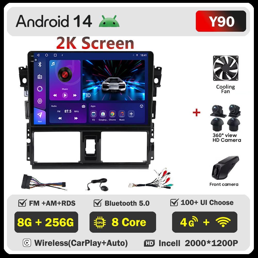 For Toyota Vios XP150 2013-2020 Car Radio Player Car Carplay Screen Autoradio Mirror Link Car Intelligent Systems Touch Screen