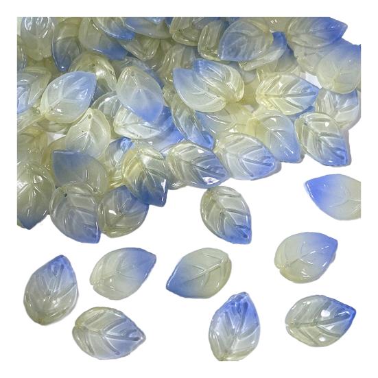 50Pcs Glass Camellia Tea Pendant 26 x 18mm Leaf Size DIY Jewelry Making Beads Set for Necklaces Bracelets Earrings