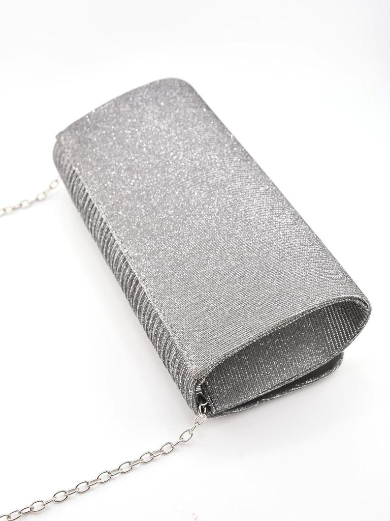 New Style Women's Shiny Pleated Crossbody Clutch - Perfect for Weddings, Cocktails, and Evening Events