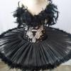 Elegant Style Black Swan Ballet Skirt Holiday Dance Performance Costume Cute Girl Princess Performance Skirt