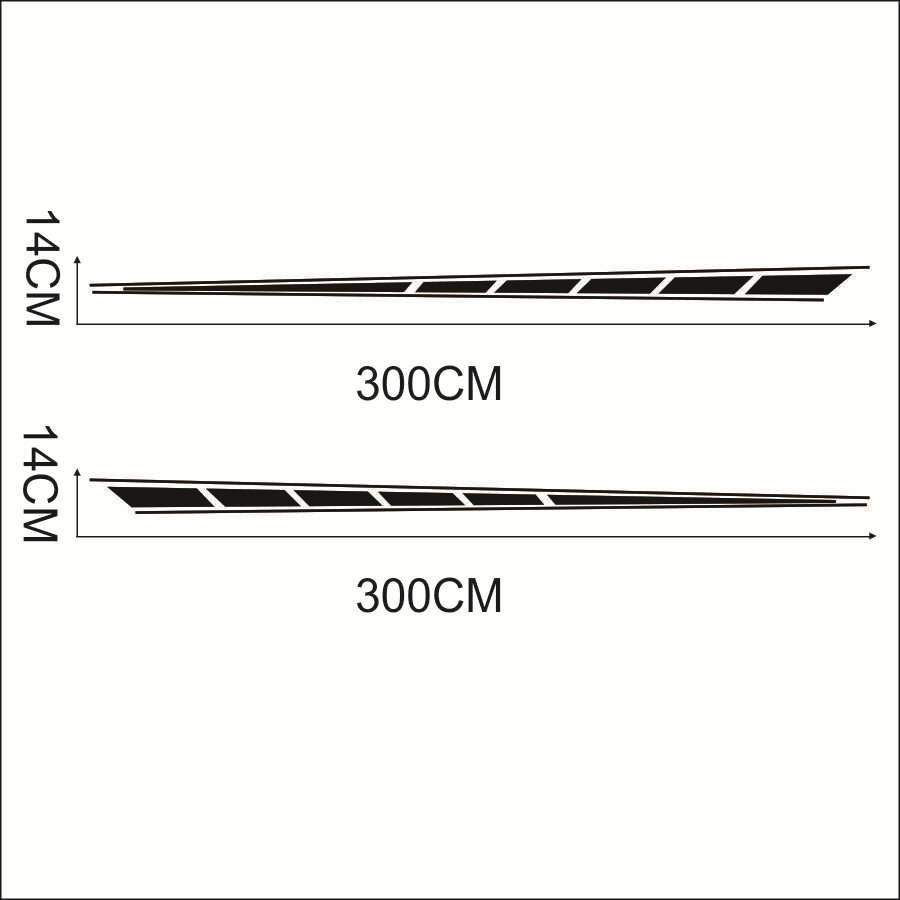 2x Car Body Sticker Streamline Style Side Strip Wrap Vinyl Film Decal Matt Black