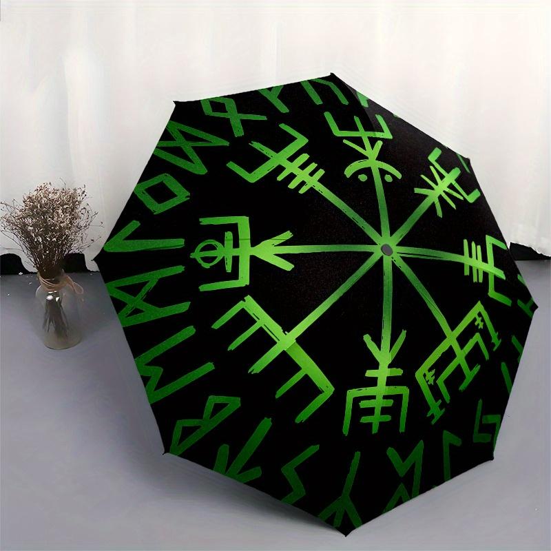 Viking Vegvisir Compass Norse Runes Symbol T Shirt Umbrella, Portable 3 Fold Compact Umbrella for Men & Women,S101