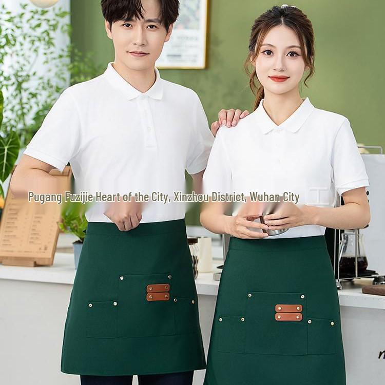 Custom Logo Waterproof Canvas Apron for Coffee Shops and Supermarkets