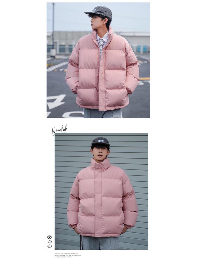 Unisex Cotton Jacket: Winter Wear for Couples, Versatile Two-Way Design, Solid Color, Casual Hooded Jacket.