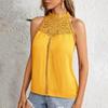 Neckholder Weste Damen Lässige Tops Einfarbige Spitze Dekoration Durchbrochene Spitze Stickerei