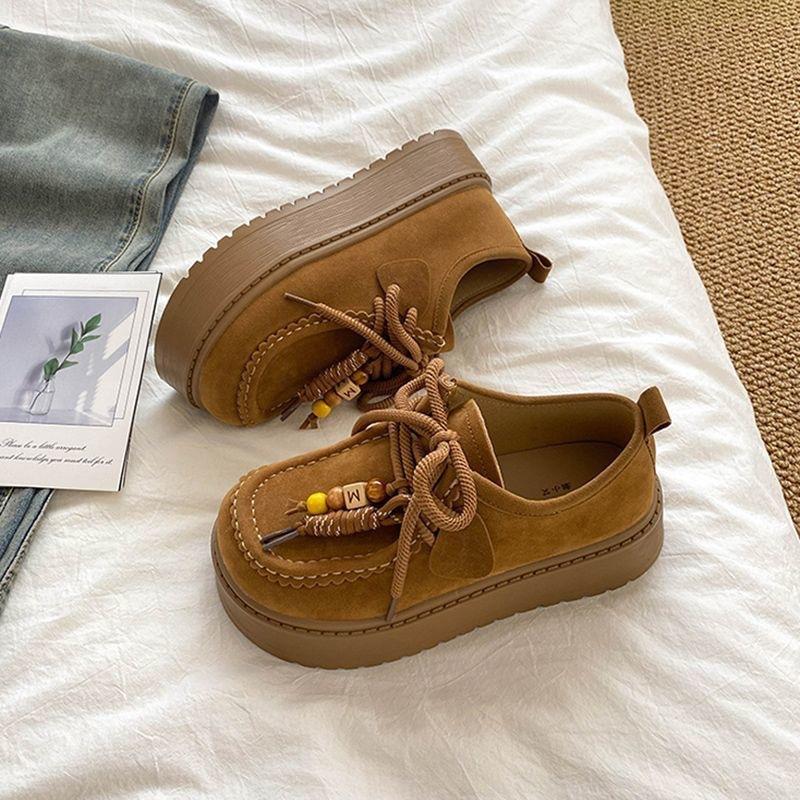 Все включено Birkenstocks женские платформа увеличение осенние новые ретро повседневные туфли ленивые туфли 35