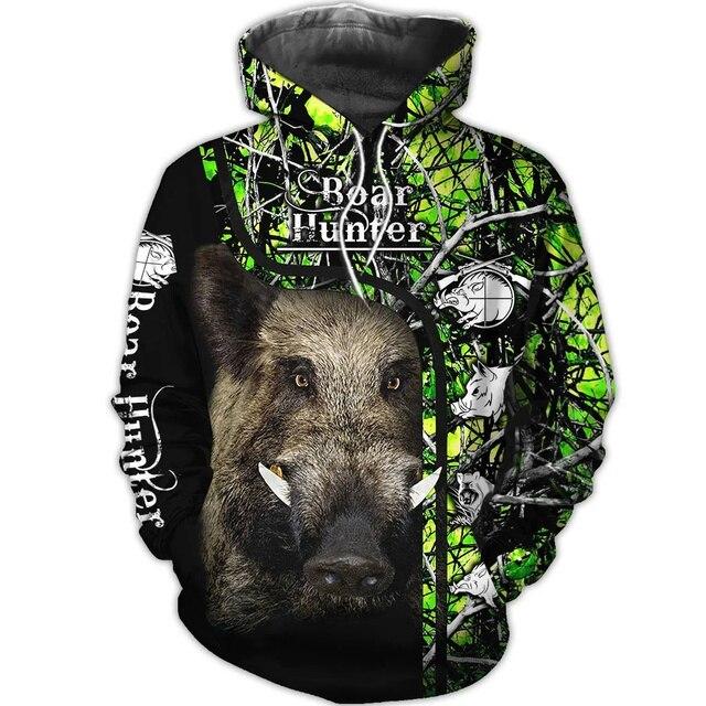 Pánska mikina s kapucňou Boar Hunter Lov zvierat Camo Tattoo Pulover Harajuku Ležérne mikiny ELK Hunte Oversized oblečenie s 3D potlačou