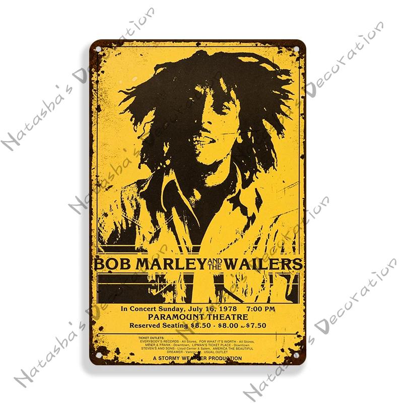 Roestig Bob Marley Metalen Posterbord Reggae Zanger Metalen Blikbord Vintage Poster Bar Club Pub Wanddecoratie Retro Rock Poster