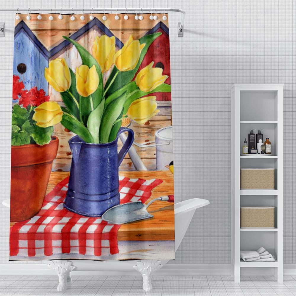 Home Shower Oil Painting Style Curtains For Bathroom Waterproof Fabric Bathroom Curtains Modern Shower Curtain 180X200 240X200