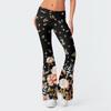 Women's Fashion Print Slim Fit Slim Reverse Waist Low Waist Elastic Waist Flare Pants