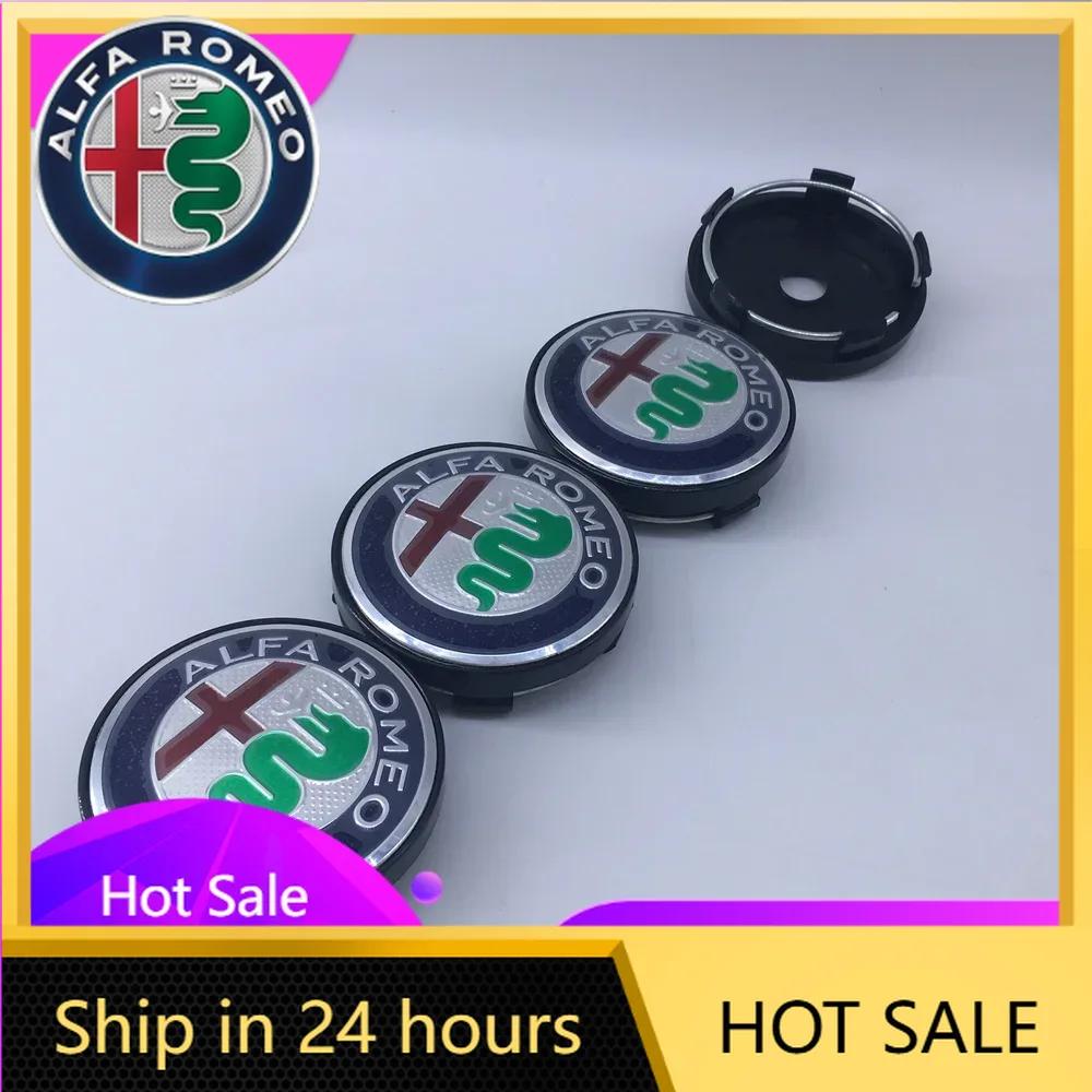 Car Stickers For Alfa Romeo 4pcs 60mm For Alfa Romeo Clover159 156 147 166 Sportiva Stelvio GT Mito Emblem Auto Hub caps Decorat