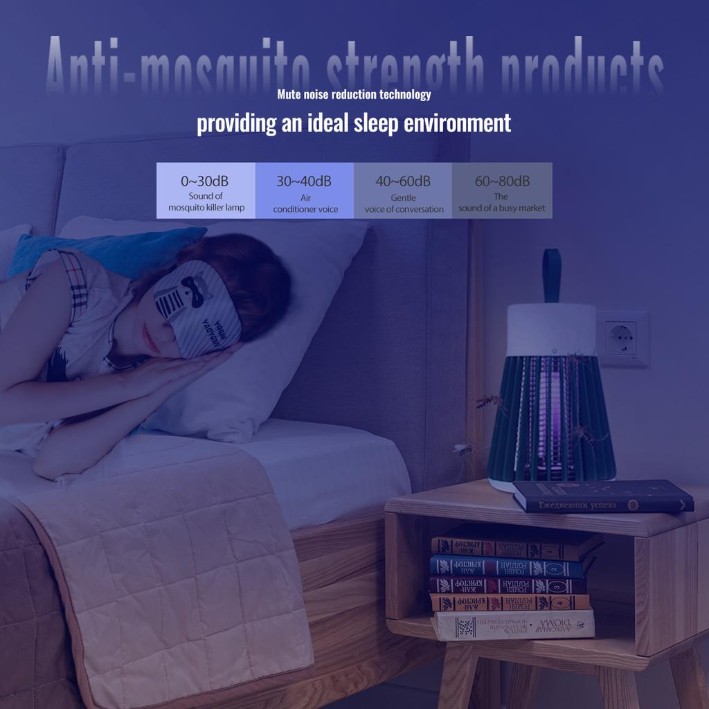 2-in-1 Electric Mosquito Killer Lamp USB LED Insect Trap Portable Bug Zapper for Bedroom Outdoor Camping Wasp Mosquito Control