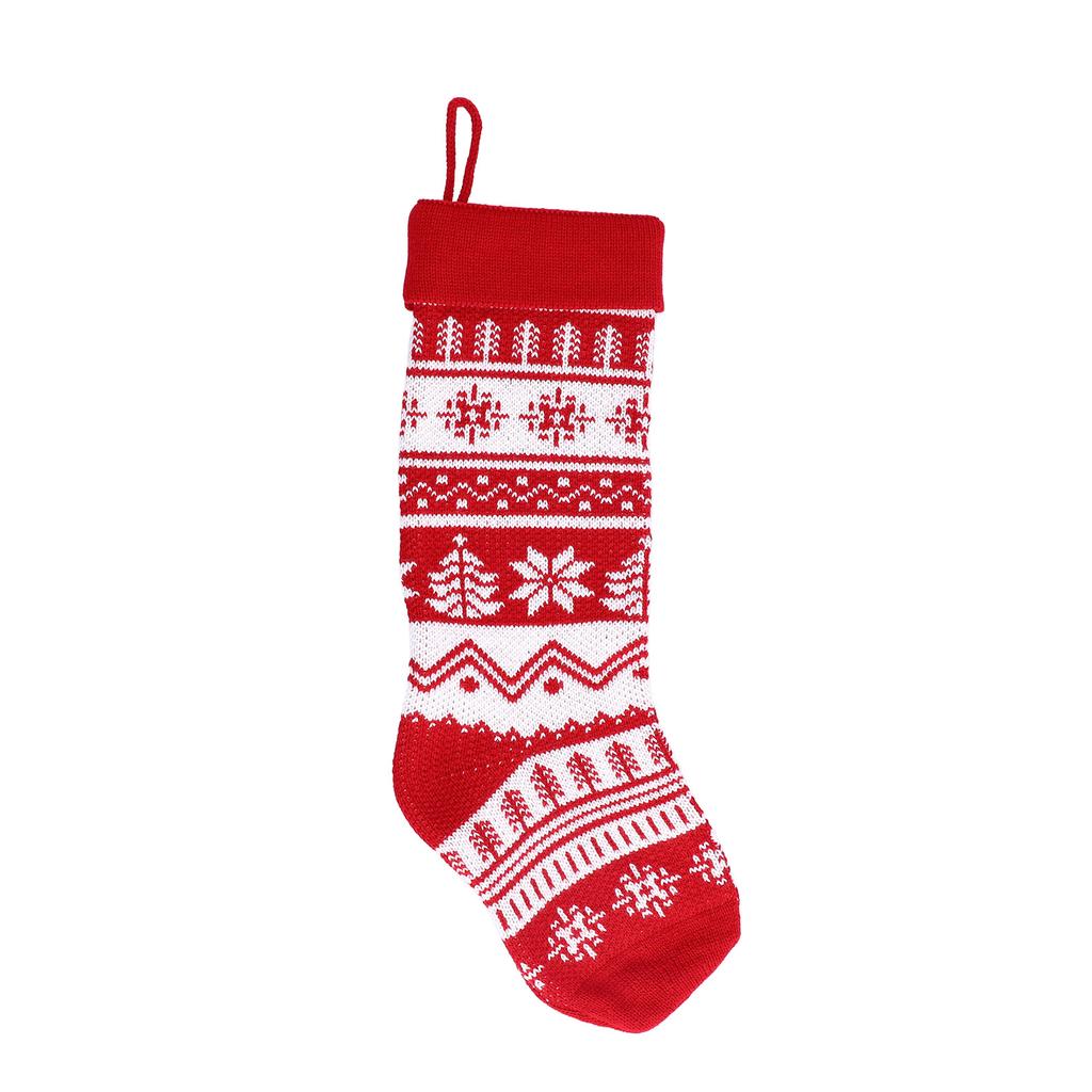 Large Knitted Christmas Stocking with Candy Bag Lovely Christmas Decorations Hanging