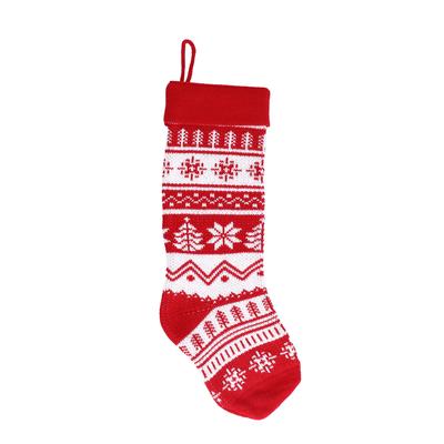 Großer gestrickter Weihnachtsstrumpf mit Süßigkeitentüte Hübsche Weihnachtsdekorationen zum Aufhängen