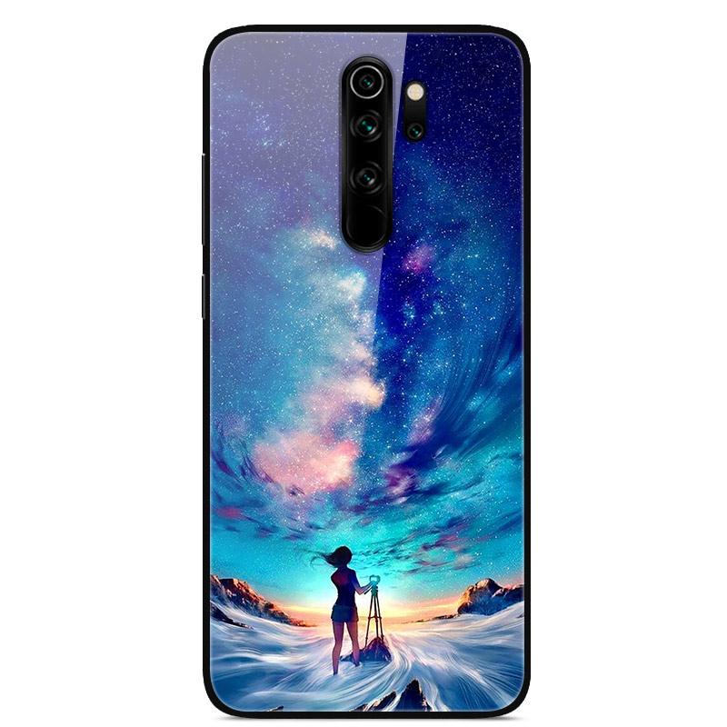 For Xiaomi Redmi Note 8 Pro Case Tempered Glass Fashion Lovely Phone Cases for Redmi Note 8 8T Note8 8Pro Back Cover Funda Coque
