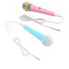 Kids Wired Microphone 3.5mm Plug Plastic Low Distortion Portable Child Singing Mic for Musical Instrument for Family Party
