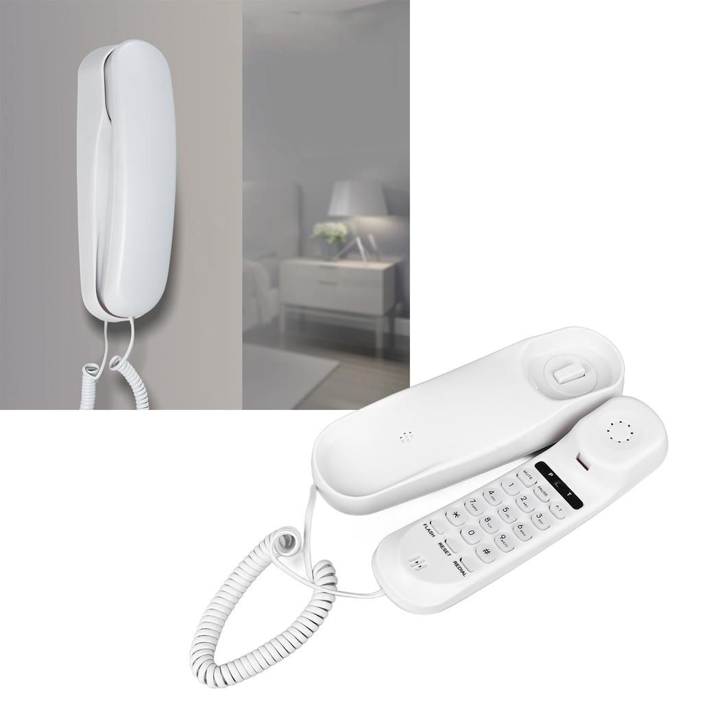 Wall Mountable Telephone Multifunctional Clear Sound Corded Landline Phone for Home Hotel