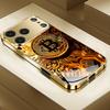 Premium Gold Bitcoin Tech Pattern For Iphone 17 Case Fashion Phone Cases Glass Phone Case for iPhone 17 16 15 14 13 Pm Pro Plus