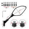 KEMIMOTO Motorcycle Mirrors, Universal, Left and Right Set, 8mm/10mm, Reverse/Standard Thread, 8 Pieces, Convex Mirror