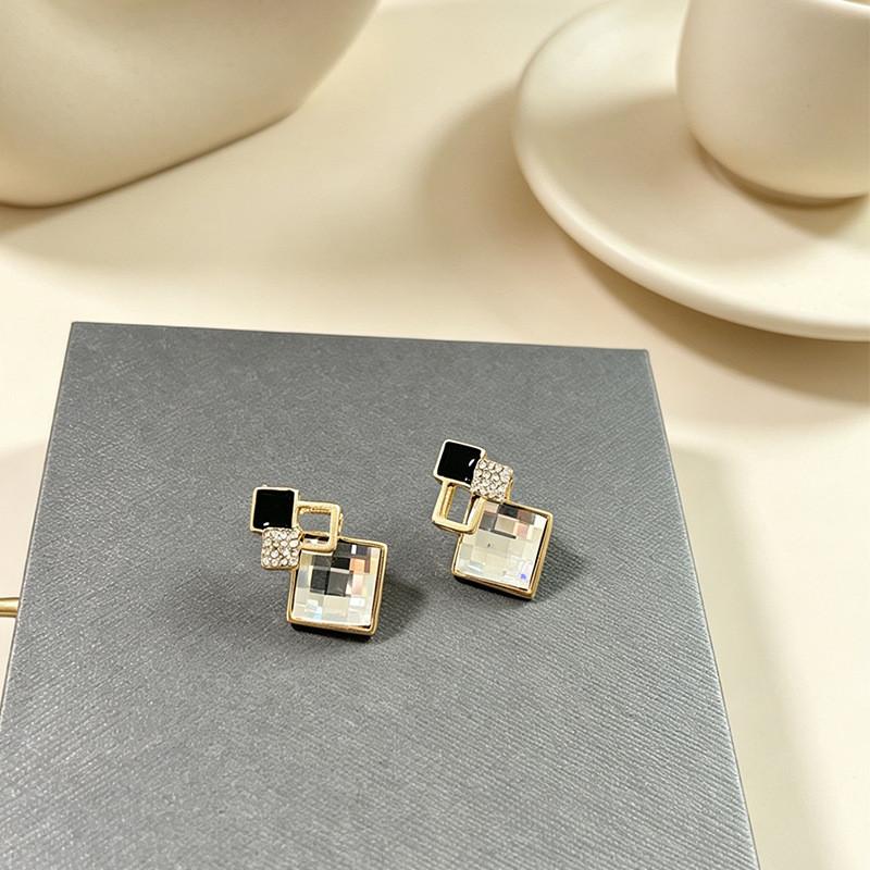 Geometric Alloy Necklace Earring Set With Cubic Zirconia For Daily Fashion Women