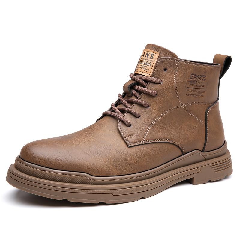 

Autumn and winter men s Martin boots retro trend casual short boots versatile leather boots cowboy leather boots 44