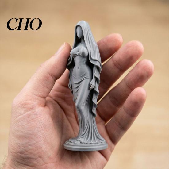 Study Room Ornament 3D Printed Veiled Goddess Statue Artistic Wearing Veil Women Figurine Sculpture Decoration for Home Office Living Desktop