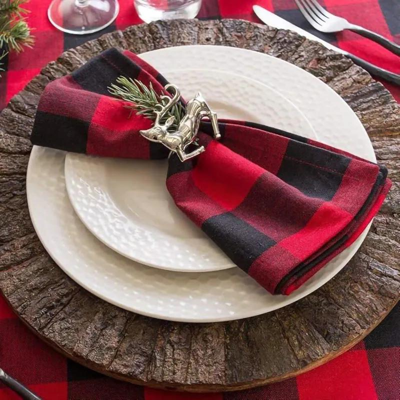 4pcs Christmas Style 30x45cm Tablecloth Napkins, Durable Polyester Thickened Pads, Reusable Kitchen, Dining Napkins Cloth