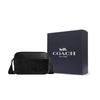 Coach Graham 23 Brand Logo Adjustable Shoulder Strap Faux Leather And Cowhide Crossbody Bag Medium Men crossbody bag Black CV921-QBMI5
