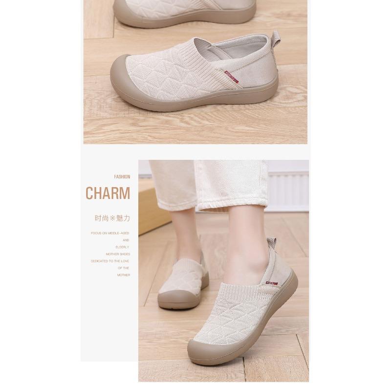 New Women's Single Shoes, Spring Non-slip Soft Soles, One-foot Slip-on Shoes, Flat Soles, Lightweight Slip-ons, Casual Breathable Women's Shoes