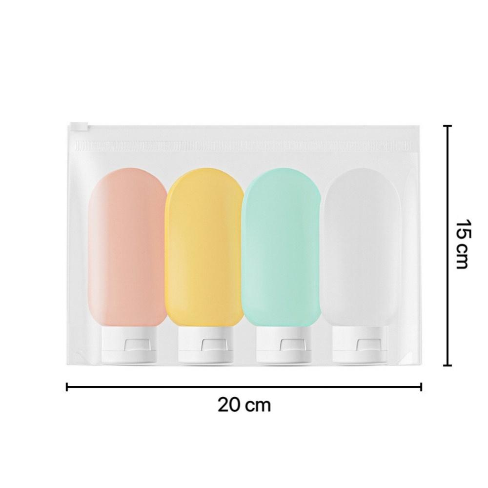 

4-piece set, refillable bottle, 60ml soft lotion container, squeeze tube, empty bottle, portable travel shampoo bottle