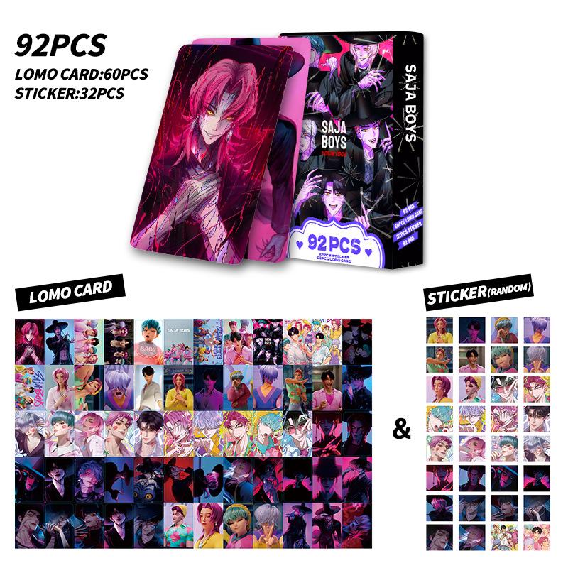 92Pcs Anime Kpop Demon Hunters Stickers Photo Card Saja Boys Photocard For Fans Collection Postcards Gifts