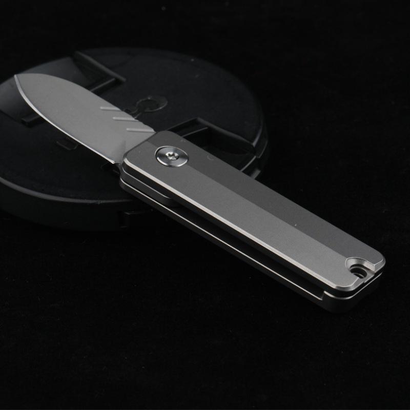 Titanium Alloy Folding Knife Mini Portable Pocket Knife Spin Handle Pressure-Relief EDC Tools Unboxing Cutter Survival Multitool