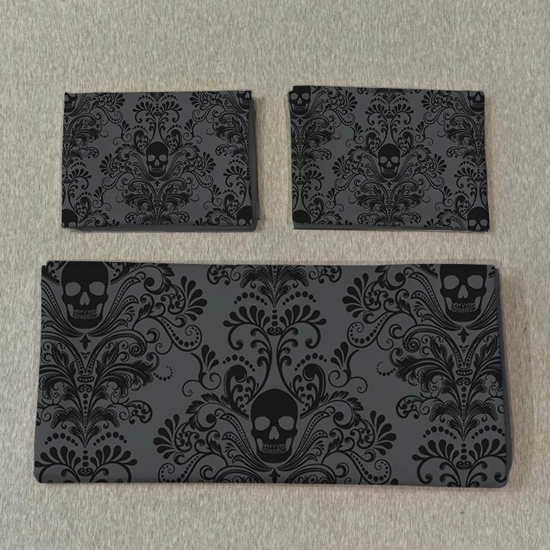 3pcs Skull Flower Duvet Set With Flower Skull Pattern, Includes 1 Duvet Cover And 2 Pillowcases, Suitable For All Seasons