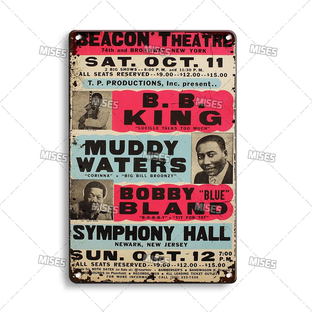 DORA Tin Sign MISES KING OF THE BLUES BB King Metal Poster Classic Metal Sign Wall Plate Home Garden Cafe Industrial Decor Old Metal Plaque