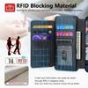 For iPhone 15 14 13 12 11 XS Max XR 8 7 6 Plus Wallet Case, Zipper Storage Design, Detachable Magnetic Flip Folio Cover
