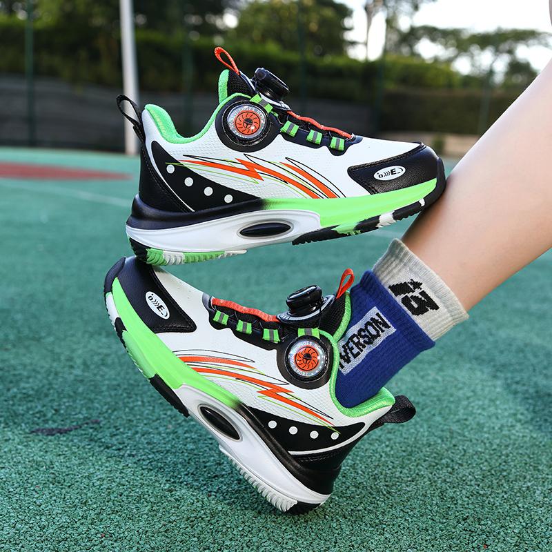 Grundschul-Basketballschuhe Jugend Beton Tatsächlicher Kampf Rutschfest Männliche Kinder Low-Top Drehknopf Sportschuhe
