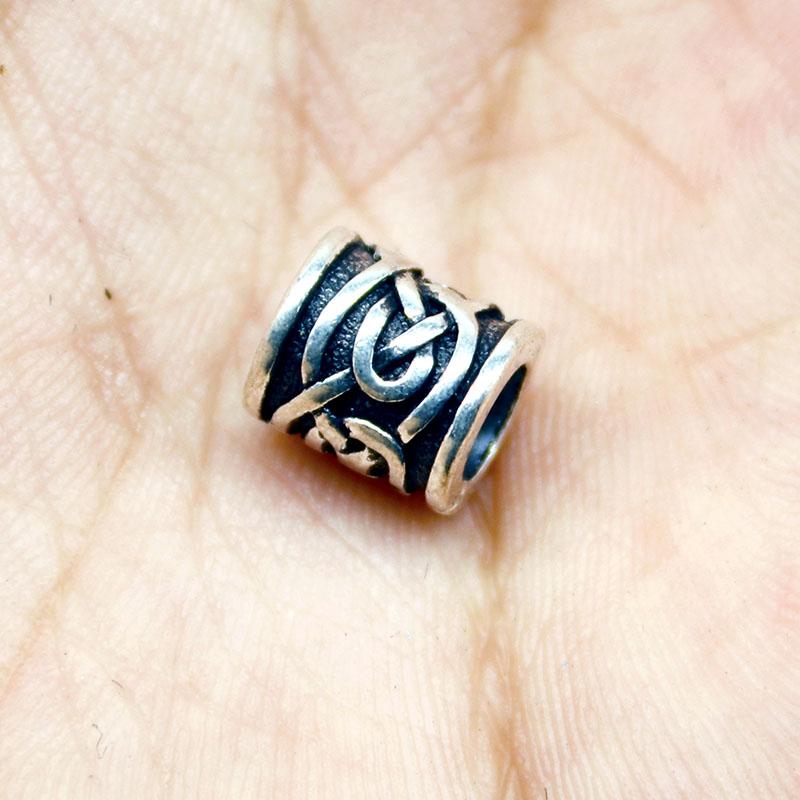10Pcs/Pack Viking Runes Beard Beads Alloy Antique Norse Dreadlock Beads for Beard Hair DIY Bracelet Necklace Beading