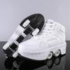 34-43 Unisex Skate Roller Shoes Four Wheeled Walking Shoes for Teenagers Roller Skates for Kids Four Wheeled Deformed Ice Skates for Children