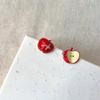 Allergy Resistant Starry Apples Stud Earrings Easy Clasp Alloy Jewelry for Party Outfits Everyday Use